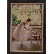 Красивая балерина ручной масляной живописи
